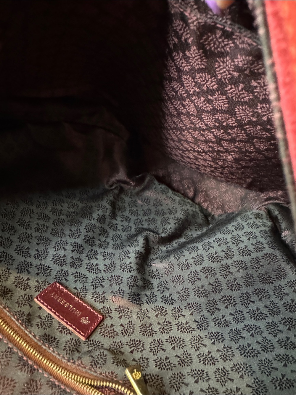 Mulberry Vintage (1980s) Burgundy Woven-Trim Shoulder Bag - Picture 11 of 16